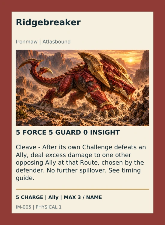 Ironmaw prototype card